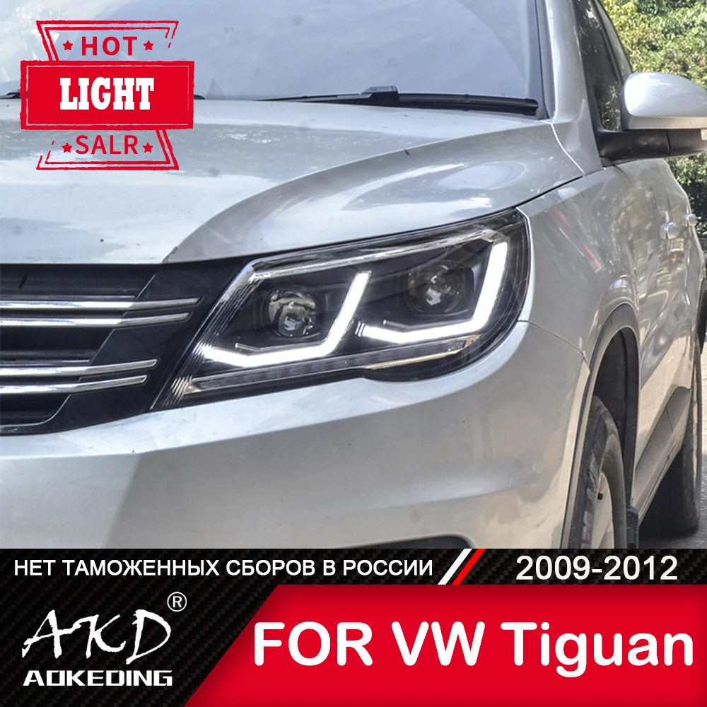 Передняя фара для VW Tiguan 2009-2012 фары противотуманные дневные ходовые огни DRL H7