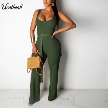 Wide Leg Rompers Women Jumpsuit Solid Color Sleeveless Sexy Slim Round Neck Knitted Bodycon Back Zipper Long Pant Jumpsuits
Wide Leg Rompers Women Jumpsuit Solid Color Sleeveless Sexy Slim Round Neck Knitted Bodycon Back Zipper Long Pant Jumpsuits