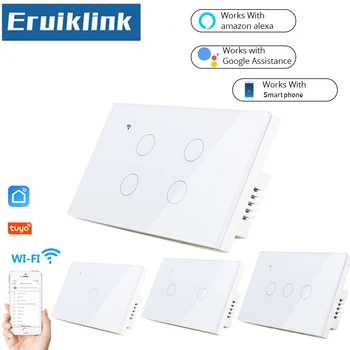 US/AU Standard 1/2/3/4Gang Tuya APP Touch Switch Via Android And IOS WIFI Control Smart Light Switch work with Alexa Echo Google
US/AU Standard 1/2/3/4Gang Tuya APP Touch Switch Via Android And IOS WIFI Control Smart Light Switch work with Alexa Echo Google