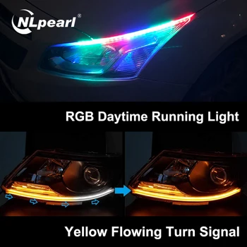 NLpearl 2x Flexible RGB DRL LED Strip Turn Signal Light DC 12V Bright Sequential DRL LED Daytime Running Light for Car Headlight
NLpearl 2x Flexible RGB DRL LED Strip Turn Signal Light DC 12V Bright Sequential DRL LED Daytime Running Light for Car Headlight