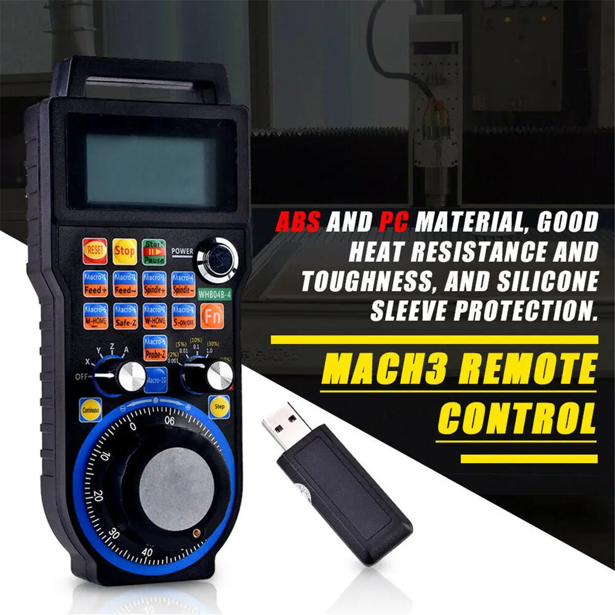 40 Meters 4 Wireless lathe Handwheel CNC Handwheel Pendant MPG Lathe Handwheel for CNC Engraving Machine
40 Meters 4 Wireless lathe Handwheel CNC Handwheel Pendant MPG Lathe Handwheel for CNC Engraving Machine