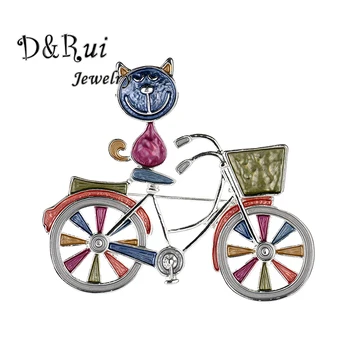 Colorful Enamel Animal Cat Brooch Funny Bike Shape Brooches Pins Women's Fashion Accessories Factory Direct Wholesale Alloy Pin 
Colorful Enamel Animal Cat Brooch Funny Bike Shape Brooches Pins Women's Fashion Accessories Factory Direct Wholesale Alloy Pin