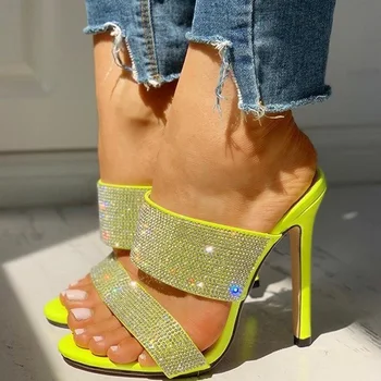 2020 Summer Thin Heel Female Crystal Sexy Shoes Women Slippers High Heels Women's Crystal Bling Woman Ladies Footwear Plus Size
2020 Summer Thin Heel Female Crystal Sexy Shoes Women Slippers High Heels Women's Crystal Bling Woman Ladies Footwear Plus Size