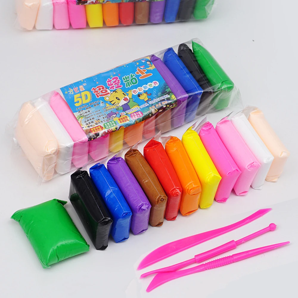 12 Colors Clay with Tools Toys Magic Clay Colored Soft Slime Space Sand Supplies Play Sand Model Tools Antistress Toys for Kids
12 Colors Clay with Tools Toys Magic Clay Colored Soft Slime Space Sand Supplies Play Sand Model Tools Antistress Toys for Kids
