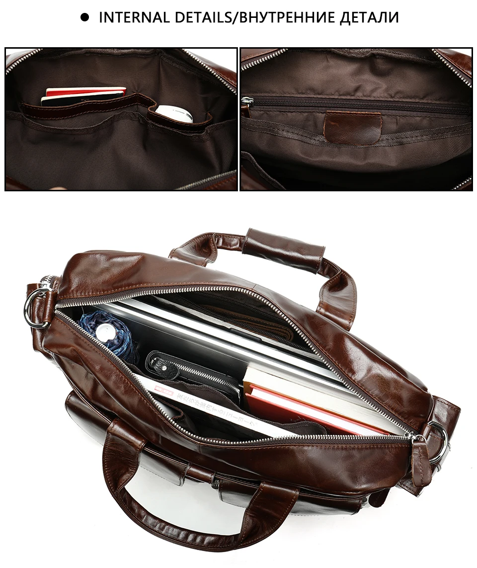 Fashion Bag Men's Briefcase/Genuine Leather Laptop Bag Leather Office