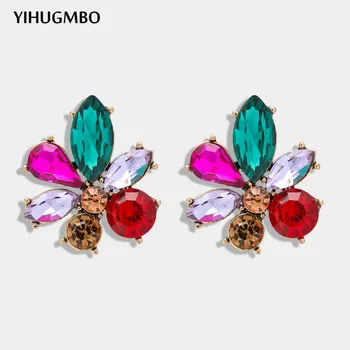YIHUGMBO Multi Color Crystal Stud Earrings Bohemian Wedding Jewelry Korean Glass Party Earrings Gifts for Women Female Wholesale
YIHUGMBO Multi Color Crystal Stud Earrings Bohemian Wedding Jewelry Korean Glass Party Earrings Gifts for Women Female Wholesale
