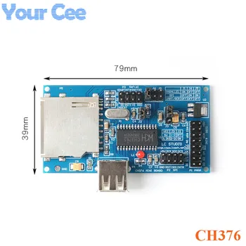 

CH376 CH376S IC USB Development Board Evaluation Board Module SD Card 12MHz Crystal Oscillator Serial Port 8-bit Parallel Port