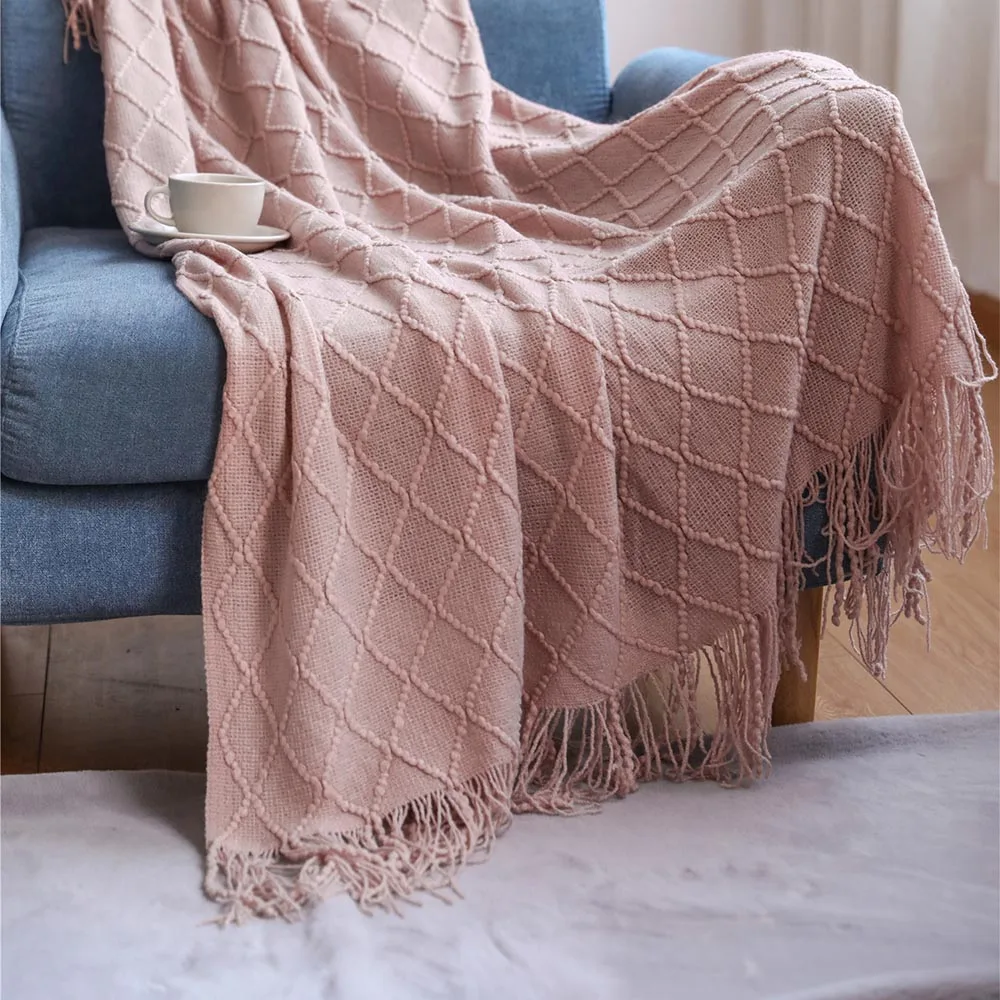 

Nordic Knitted Throw Thread Blanket on the Bed Sofa Plaid Travel TV Nap Blankets Soft Towel Bed Plaid Tapestry Valentine's Day