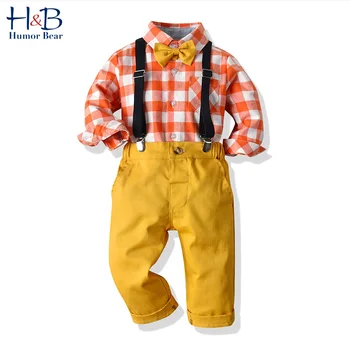 Humor Bear Children's Suit Spring & Autumn Kids Plaid Gentleman Long Sleeve Shirt +Strap Trousers + Bow Baby Boys Clothes Set
Humor Bear Children's Suit Spring & Autumn Kids Plaid Gentleman Long Sleeve Shirt +Strap Trousers + Bow Baby Boys Clothes Set
