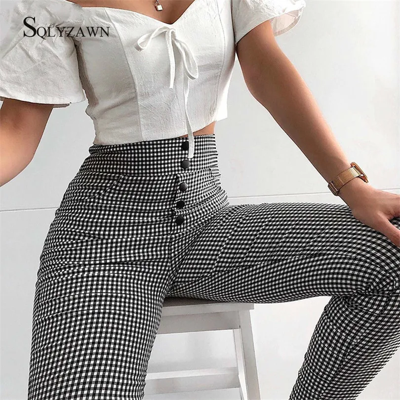 Plaid High Waist Pants Women Casual Autumn Fall Button Checkered Sweatpants Leggings Pencil Pants Streetwear Push Up Skinny
Plaid High Waist Pants Women Casual Autumn Fall Button Checkered Sweatpants Leggings Pencil Pants Streetwear Push Up Skinny