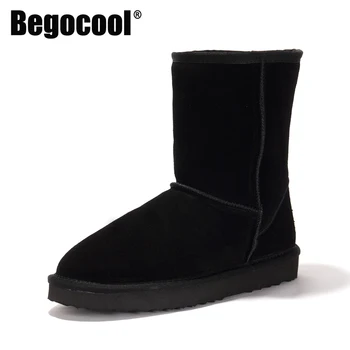 

Begocool womens snow boots designer genuine cow suede classic australia warm winter boots woman shoes mujer botas for cheap