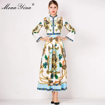 MoaaYina Fashion Designer Runway dress Spring Autumn Women's Dress Long sleeve Vintage Print Elegant Pleated Dresses
MoaaYina Fashion Designer Runway dress Spring Autumn Women's Dress Long sleeve Vintage Print Elegant Pleated Dresses