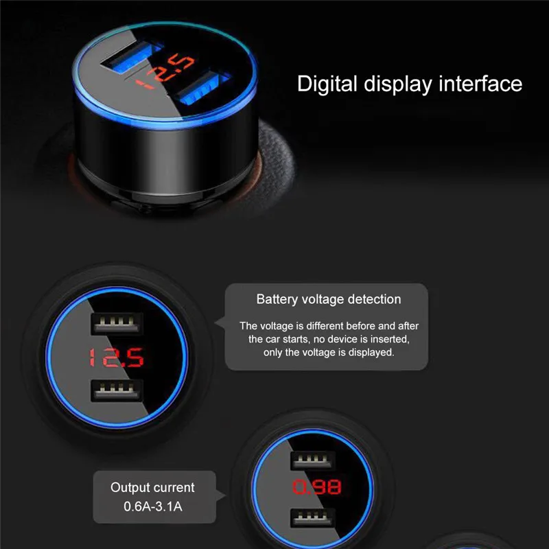 Multi-function car charger dual USB QC 3.0 adapter cigarette lighter LED voltmeter for all types of mobile phones Car Charger
Multi-function car charger dual USB QC 3.0 adapter cigarette lighter LED voltmeter for all types of mobile phones Car Charger