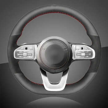 Auto Braid On The Steering Wheel Cover for Mercedes-Benz A-Class W177 C-Class W205 E-Class W213 S-Class W222 Car Braiding Covers