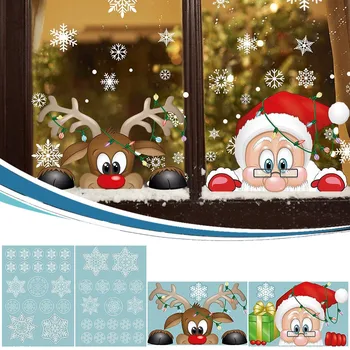 Window Glass Wall Stickers Xmas Santa Claus Snowflake Sticker Creative Christmas Decorations For Home Decor Новый Год 2021 
Window Glass Wall Stickers Xmas Santa Claus Snowflake Sticker Creative Christmas Decorations For Home Decor Новый Год 2021