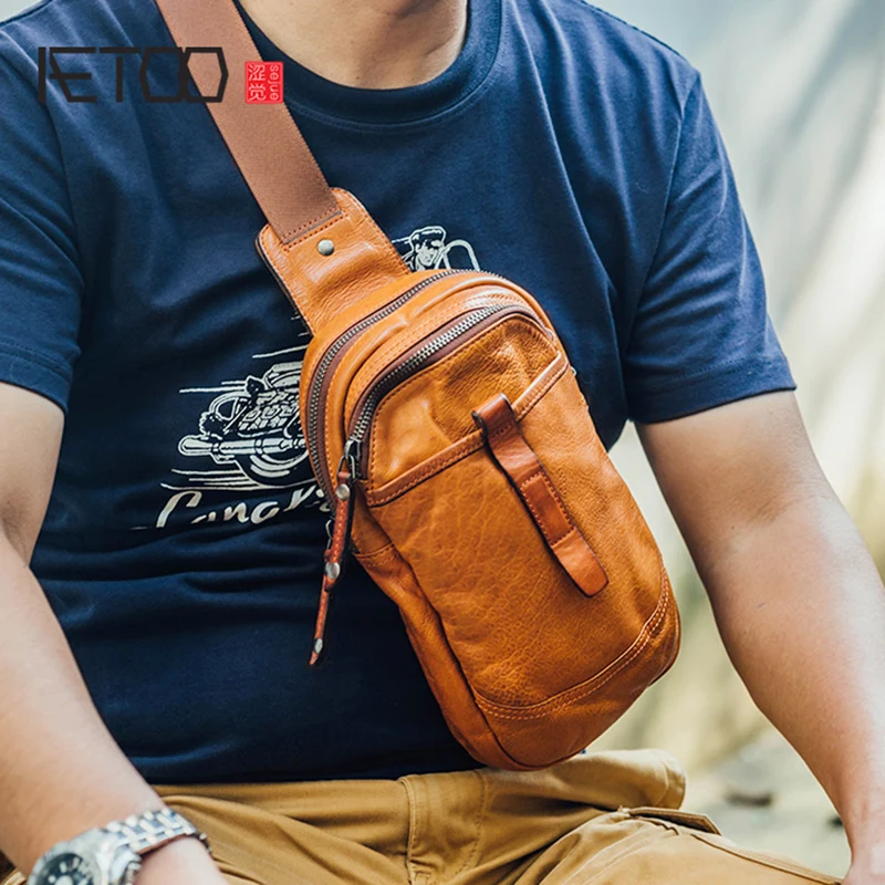 BJYL Imported head cowhide Men's Chest bag vintage leather crossbody bag Summer carry-on sports pack
BJYL Imported head cowhide Men's Chest bag vintage leather crossbody bag Summer carry-on sports pack