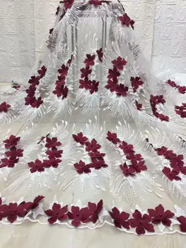 Wine white beads sequins french lace fabric tulle embroidery 3d bridal lace fabric 1022DF
Wine white beads sequins french lace fabric tulle embroidery 3d bridal lace fabric 1022DF