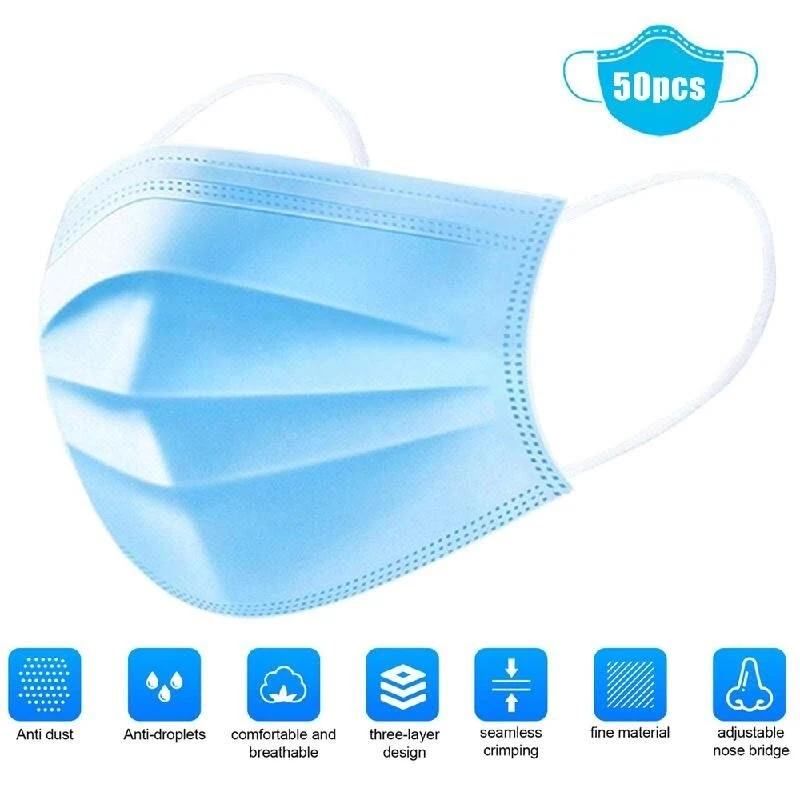 300 PCS 3 Layers Dustproof Facial Protective Cover Masks Anti-Dust Anti-Fog Disposable Earloop Face Mouth Masks
300 PCS 3 Layers Dustproof Facial Protective Cover Masks Anti-Dust Anti-Fog Disposable Earloop Face Mouth Masks