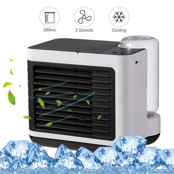 Desktop Air Conditioner Fan with LED Light USB 3 Speeds Quiet Air Cooler Fan with 300mL Water Tank for Home Room Office
Desktop Air Conditioner Fan with LED Light USB 3 Speeds Quiet Air Cooler Fan with 300mL Water Tank for Home Room Office
