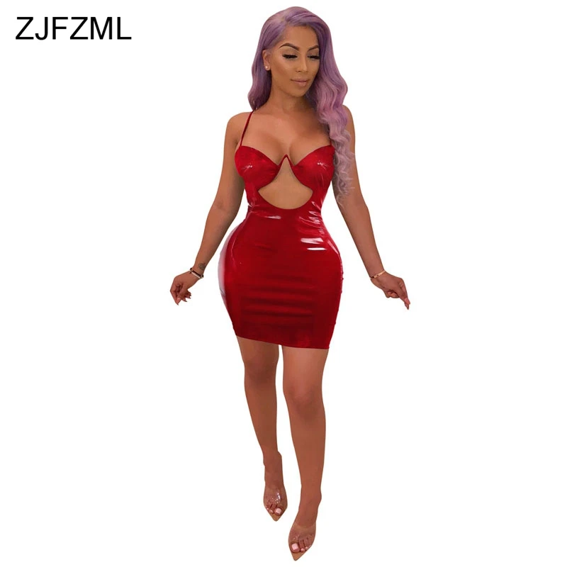 Adjust Spagjetti Strap Sexy PU Leather Dress Women Red Strapless Backless Club Party Dress Elegant Black Cut Out Sleeveless Robe
Adjust Spagjetti Strap Sexy PU Leather Dress Women Red Strapless Backless Club Party Dress Elegant Black Cut Out Sleeveless Robe