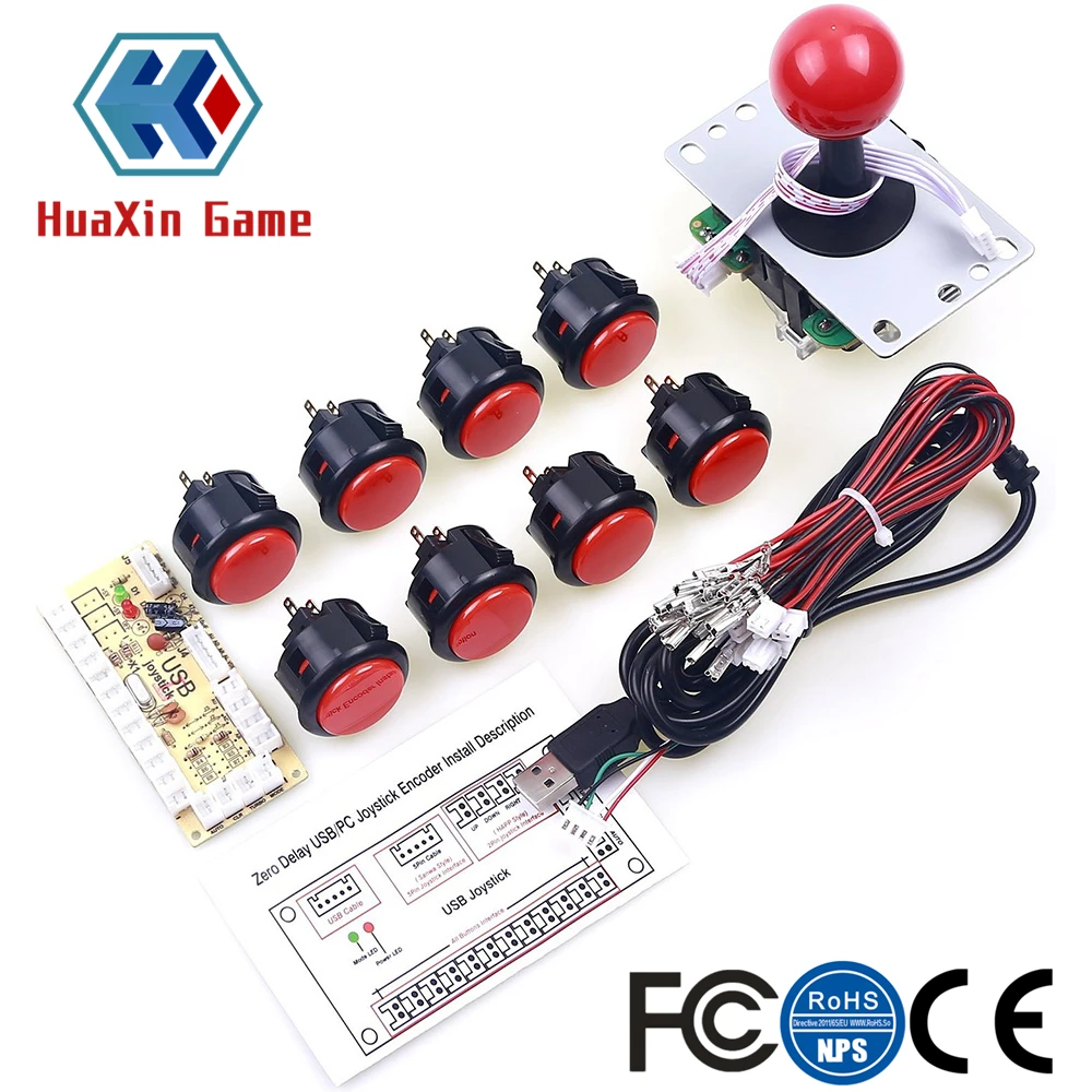 SANWA Arcade Game DIY Kit Zero Delay USB PC Encoder Joystick OBSF-30 Push Button For MAME Cabinet & Fighting Games | Спорт и