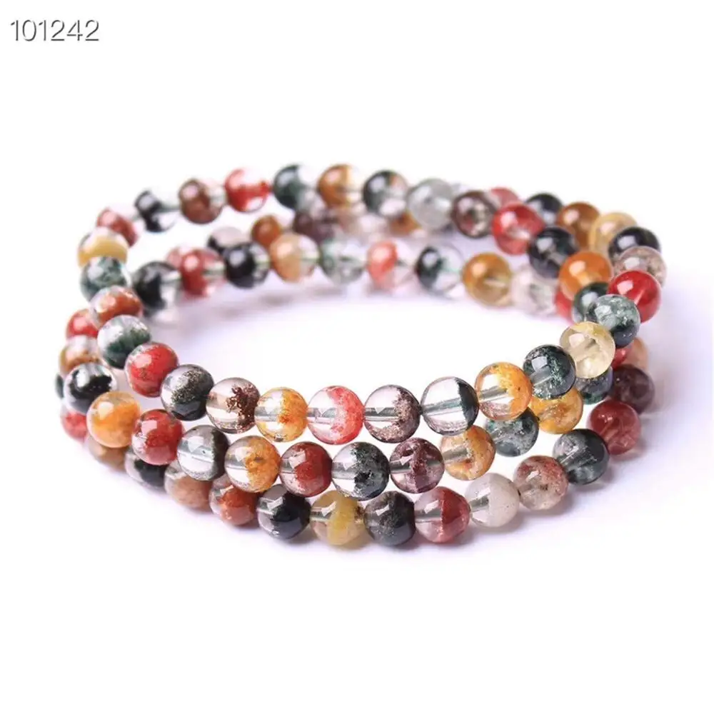 6mm Natural Colorful Phantom Quartz Crystal 3 Laps Clear Round Beads Stretch Crystal Bracelet For Women Man Reiki AAAAA
6mm Natural Colorful Phantom Quartz Crystal 3 Laps Clear Round Beads Stretch Crystal Bracelet For Women Man Reiki AAAAA