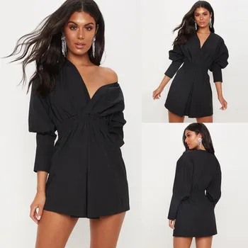 Womens Fashion Solid Dress Spring Long Sleeve V-neck Waist Was Thin Dress 2020 Hot Dresses Clothes For Girl Платья 
Womens Fashion Solid Dress Spring Long Sleeve V-neck Waist Was Thin Dress 2020 Hot Dresses Clothes For Girl Платья