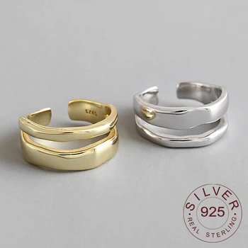 Sterling Silver Rings for Women Simple Silver Golden Finger Ring Minimalist Open Adjustable Ring Silver 925 Jewelry
Sterling Silver Rings for Women Simple Silver Golden Finger Ring Minimalist Open Adjustable Ring Silver 925 Jewelry