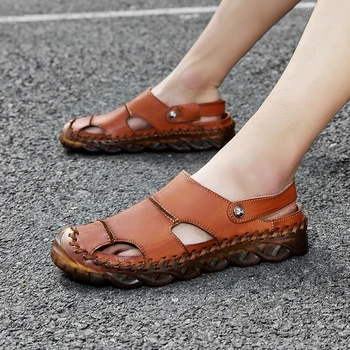 Men Sandals Genuine Leather Cowhide handmade sewing Men Sandals Summer Beach Slippers Casual Sneakers Outdoor Beach Shoes men
Men Sandals Genuine Leather Cowhide handmade sewing Men Sandals Summer Beach Slippers Casual Sneakers Outdoor Beach Shoes men