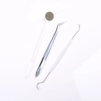 3Pcs Dental instrument dentist Kit Tooth Cleaning tools Mouth Mirror Probe Hook Pick Tweezer Set Dentistry dentista Prepare Tool