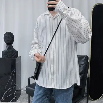 2020 Spring And Autumn New Youth Pop Men Vertical Stripe Long Sleeve Shirt Fashion Casual Simple Top Black / White M-2XL
2020 Spring And Autumn New Youth Pop Men Vertical Stripe Long Sleeve Shirt Fashion Casual Simple Top Black / White M-2XL