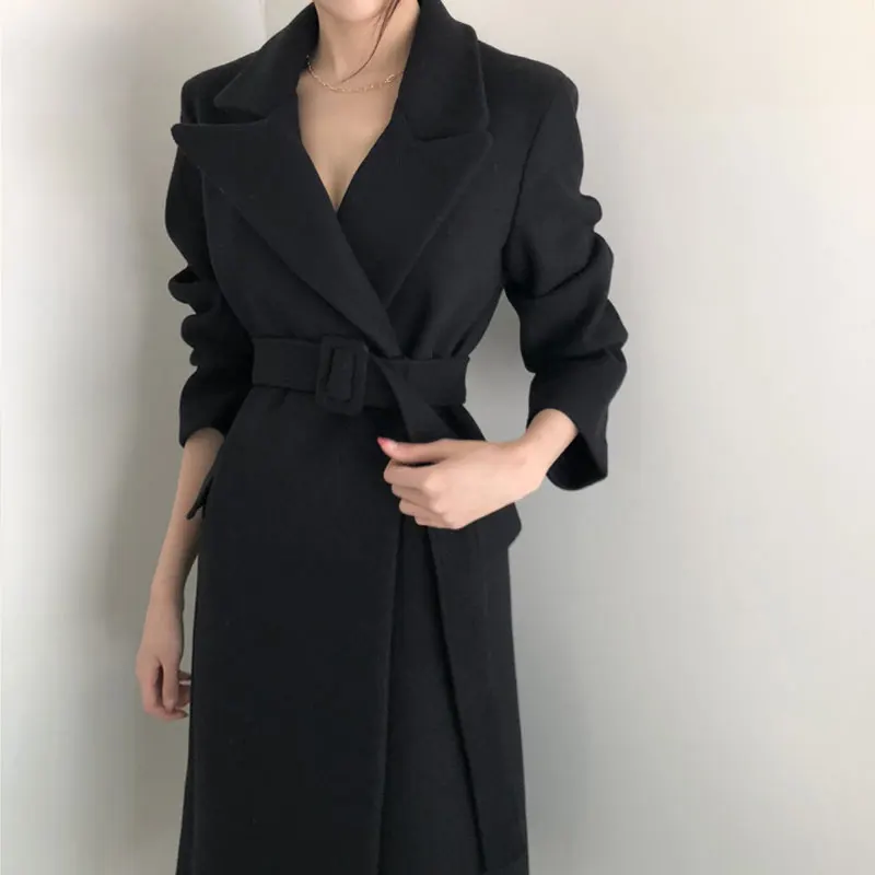 Woman Coats Winter Wool Long Coat With belt Office Lady Fashion lace Up Coats Outerwear
Woman Coats Winter Wool Long Coat With belt Office Lady Fashion lace Up Coats Outerwear