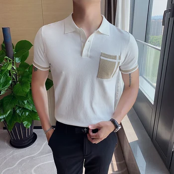 High Quality Summer Men Polo Shirt Fashion 2020 Short Sleeve Knit Polo Shirt Men Slim Fit Casual Polos For Men Clothing 3XL-M 
High Quality Summer Men Polo Shirt Fashion 2020 Short Sleeve Knit Polo Shirt Men Slim Fit Casual Polos For Men Clothing 3XL-M
