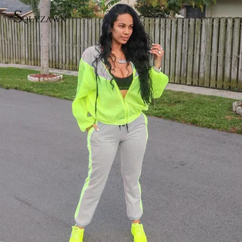Green Gray Color Block Patchwork Jogger Female Two Piece Set Hoodie Jacket Top and Pants Fall Track Matching Outfit Casual Suit
Green Gray Color Block Patchwork Jogger Female Two Piece Set Hoodie Jacket Top and Pants Fall Track Matching Outfit Casual Suit