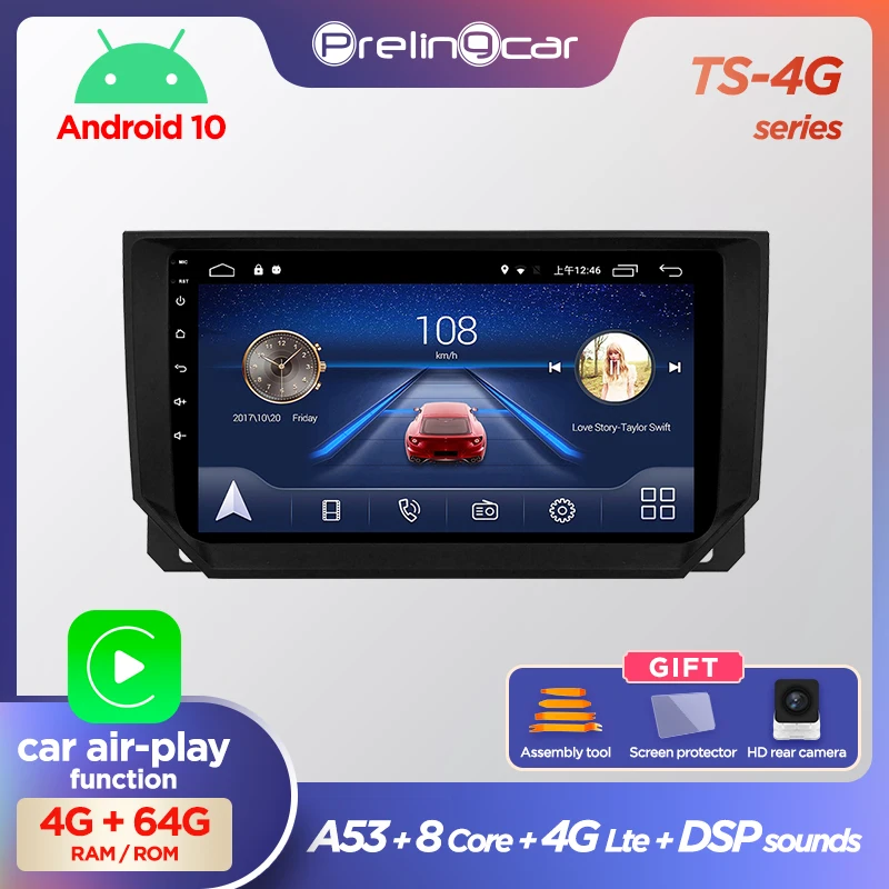 Автомагнитола Prelingcar 2 Din Android 10 без DVD мультимедийный видеоплеер GPS навигация для