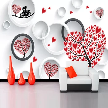 Custom Any Size Mural Wallpaper Modern 3D Stereo Red Heart Tree Circle Wall Stickers Wedding House Self-Adhesive Wall Papers 3 D
Custom Any Size Mural Wallpaper Modern 3D Stereo Red Heart Tree Circle Wall Stickers Wedding House Self-Adhesive Wall Papers 3 D