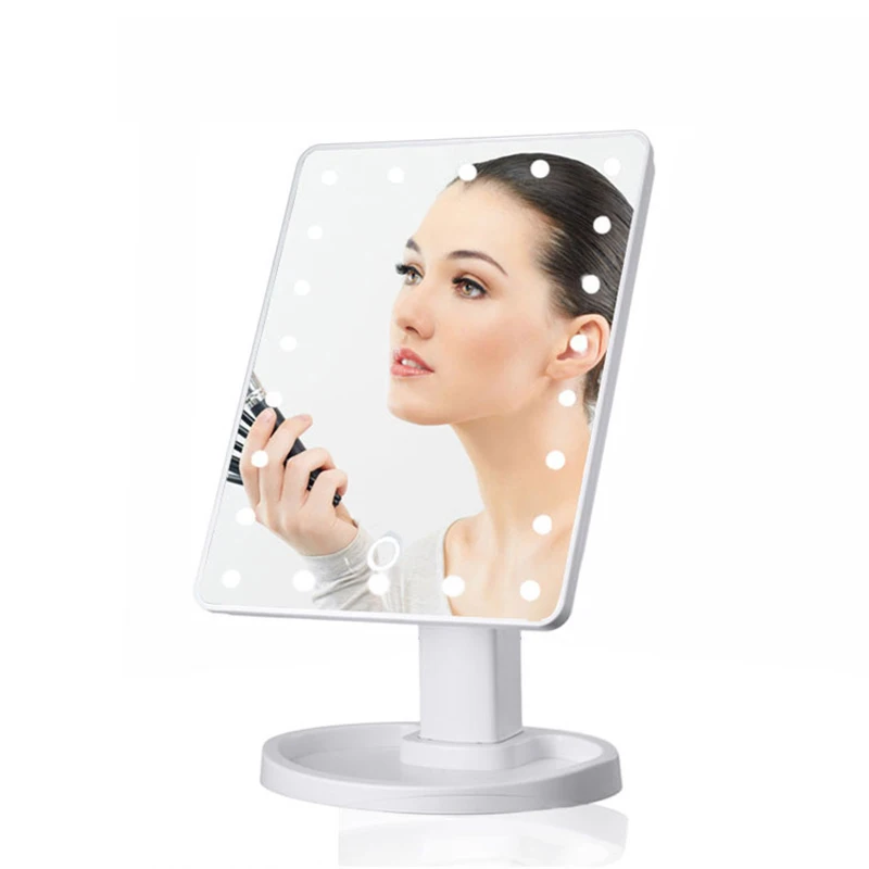 Makeup Mirror 16/22 LED Touch Adjustable Switch Makeup Mirror Fold Desktop Bracket Mirror Ladies LED Light Mirror
Makeup Mirror 16/22 LED Touch Adjustable Switch Makeup Mirror Fold Desktop Bracket Mirror Ladies LED Light Mirror