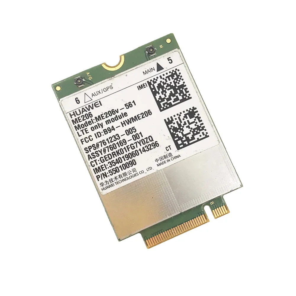 ME206v-561 для Huawei HP LT4114 LTE M.2 761233-005 мобильный широкополосный модуль WWAN карта LTE FDD: B2/B4/B5/B13/B17 hp13-R100DX X2
ME206v-561 для Huawei HP LT4114 LTE M.2 761233-005 мобильный широкополосный модуль WWAN карта LTE FDD: B2/B4/B5/B13/B17 hp13-R100DX X2