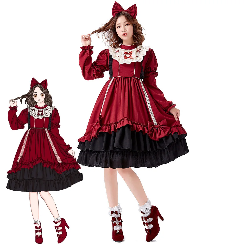 

Classic Akihabara Black Cute Lolita Maid Dress Costumes Cosplay Suit for Girls Woman Waitress Maid Party Stage Costumes