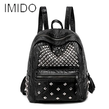 Fashion Backpack Female Black Washed Leather Backpacks School Shoulder Bags For Girls Travel Women Bags Rivet Backpacks Mochila
Fashion Backpack Female Black Washed Leather Backpacks School Shoulder Bags For Girls Travel Women Bags Rivet Backpacks Mochila