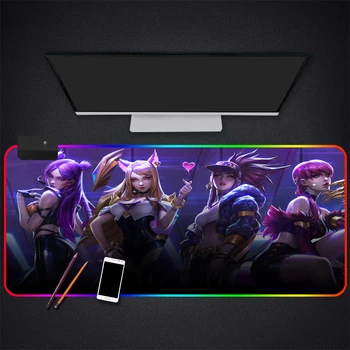 Anime KDA RGB Gaming Mouse Pad Gamer Computer Mousepad Backlit Mause Large Desk Keyboard LED Mice Mat
Anime KDA RGB Gaming Mouse Pad Gamer Computer Mousepad Backlit Mause Large Desk Keyboard LED Mice Mat