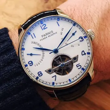 PARNIS Mechanical Wristwatch 43mm White Dial Power Reserve Date Indicator ST2505 Auto Movement
PARNIS Mechanical Wristwatch 43mm White Dial Power Reserve Date Indicator ST2505 Auto Movement