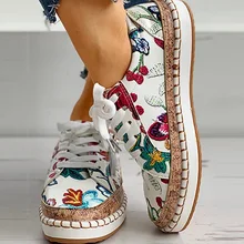 Women Sneakers Elegant Floral Printed Lace Up Female Flat Shoes Fashion Round Toe Vulcanized Shoes Women Casual Shoes Sneakers
Women Sneakers Elegant Floral Printed Lace Up Female Flat Shoes Fashion Round Toe Vulcanized Shoes Women Casual Shoes Sneakers