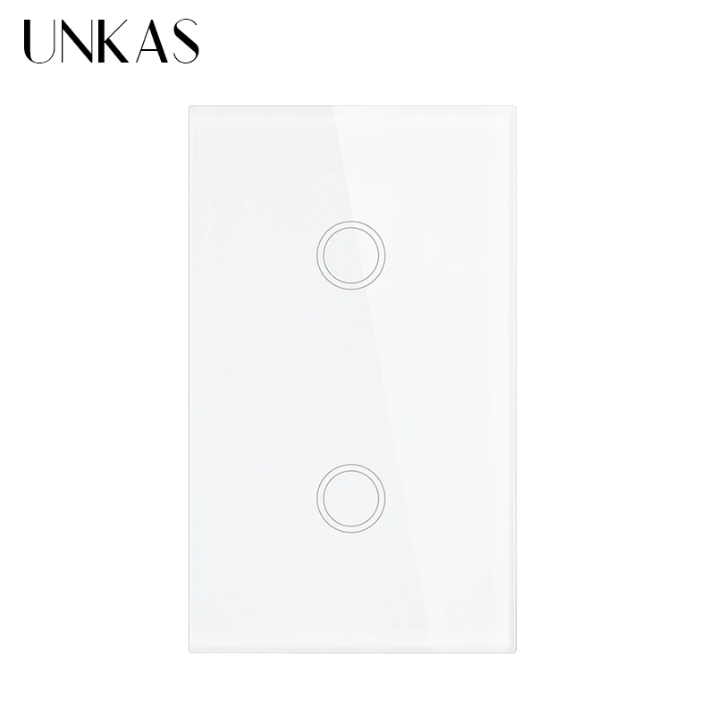 UNKAS US Standard Smart Switch 2 Gang 1 Way Touch Sensor Switch Luxury Crystal Glass Single And Double Circle Wall Light Switch
UNKAS US Standard Smart Switch 2 Gang 1 Way Touch Sensor Switch Luxury Crystal Glass Single And Double Circle Wall Light Switch