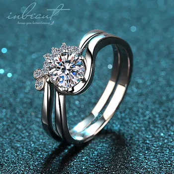 inbeaut Real Pass Diamond Test Moissanite Rings Set 925 Sterling Silver Excellent Cut 0.8 ct D Gem Wedding Rings Fine Jewelry
inbeaut Real Pass Diamond Test Moissanite Rings Set 925 Sterling Silver Excellent Cut 0.8 ct D Gem Wedding Rings Fine Jewelry