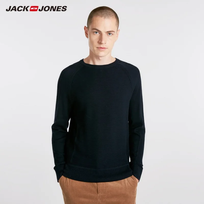 JackJones осенний мужской удобный хлопковый Повседневный цветочный свитер с длинным