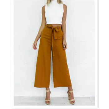 Lady Female High Waist Wide Leg Pants Womens OL Office Loose Stretch Solid Color Long Pants High Street Trousers Plus Size 
Lady Female High Waist Wide Leg Pants Womens OL Office Loose Stretch Solid Color Long Pants High Street Trousers Plus Size