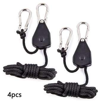 VOGVIGO 4Pcs 1/8 Inch Heavy Duty Adjustable Grow Light Ratchet Rope Hanger Sling Tensioner Lifting Pulley Hook
VOGVIGO 4Pcs 1/8 Inch Heavy Duty Adjustable Grow Light Ratchet Rope Hanger Sling Tensioner Lifting Pulley Hook