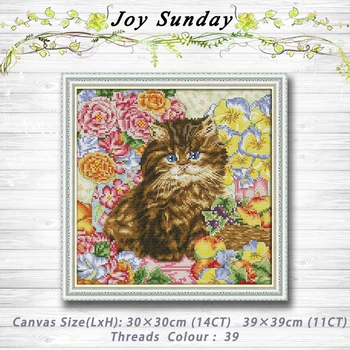 Cat in the flower painting dmc 14CT 11CT counted cross stitch kits embroidery set Needlework Set chinese cross stitch Home decor
Cat in the flower painting dmc 14CT 11CT counted cross stitch kits embroidery set Needlework Set chinese cross stitch Home decor