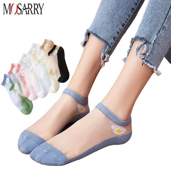 5 Pairs/Pack Summer Ultrathin Female Socks Transparent Silk Korean Style Small Daisies Ankle Socks For Women
5 Pairs/Pack Summer Ultrathin Female Socks Transparent Silk Korean Style Small Daisies Ankle Socks For Women